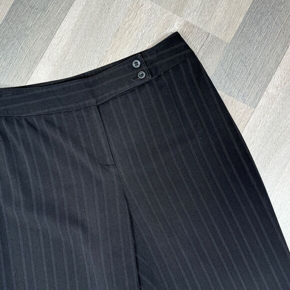 Style & Co Petite Pinstripe Straight Leg Dress Pants Black Grey 10P Mid Rise Y2K - Picture 5 of 11